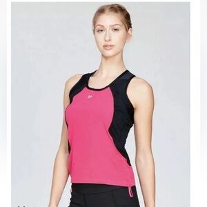 Eleven by Venus Williams Evolve Tank Top Size L Hot Pink & Black Athletic Mesh